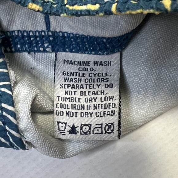 Reyn Spooner Swim Trunks Shorts Mens Medium Blue Pineapple Print Boardshorts - Picture 9 of 13